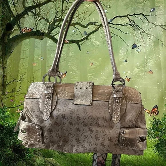 Y2K 90s Vintage Guess Leather Bag - Picture 5 of 9